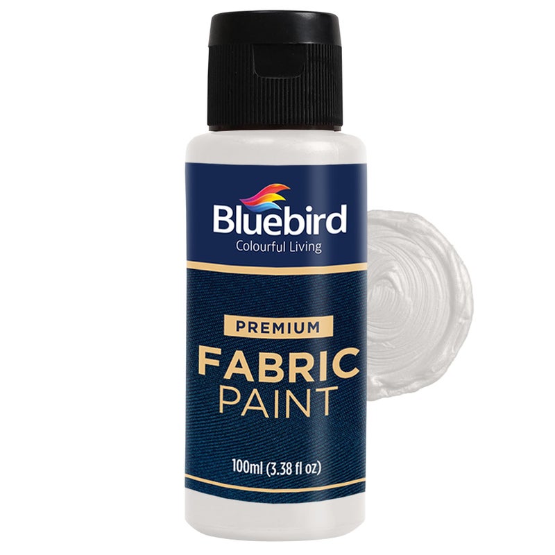 BLUEBIRD Fabric Paint, Brilliant Silver, 3.4 Fl Oz, Permanent Fabric Paints for Clothes, Furniture Upholstery - Image 1